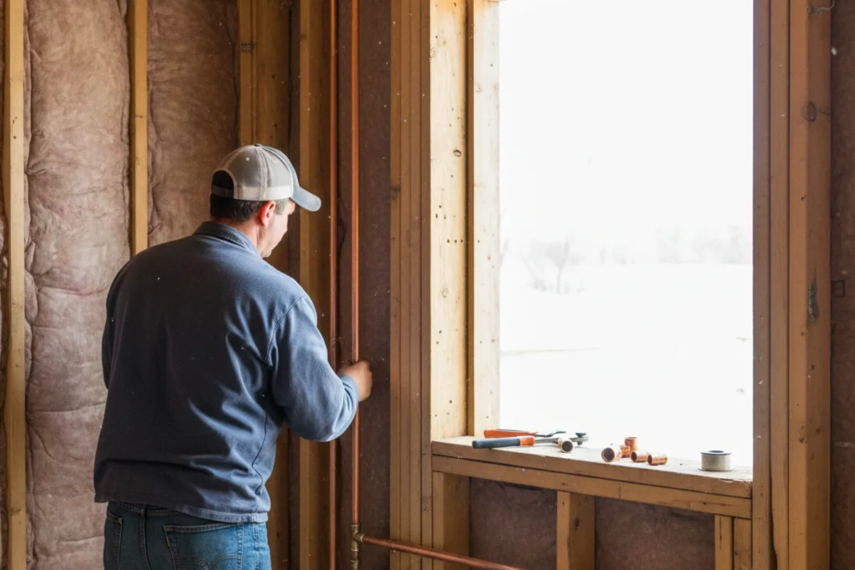 Licensed plumber running new copper supply lines in a Smyrna home
